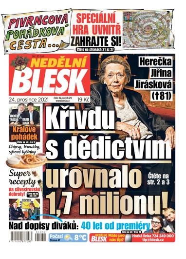 NEDĚLNÍ BLESK - 52/2021 - CZECH NEWS CENTER a. s.