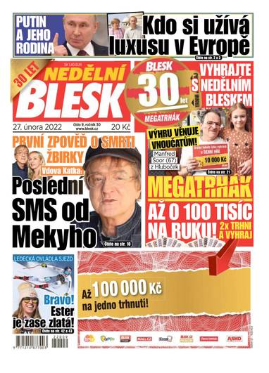 NEDĚLNÍ BLESK - 9/2022 - CZECH NEWS CENTER a. s.