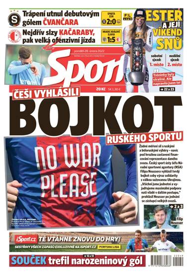 Sport - 28.2.2022 - CZECH NEWS CENTER a. s.