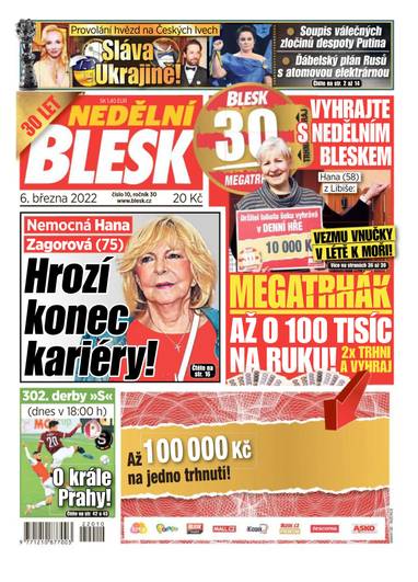 NEDĚLNÍ BLESK - 10/2022 - CZECH NEWS CENTER a. s.