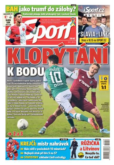 Sport - 10.3.2022 - CZECH NEWS CENTER a. s.