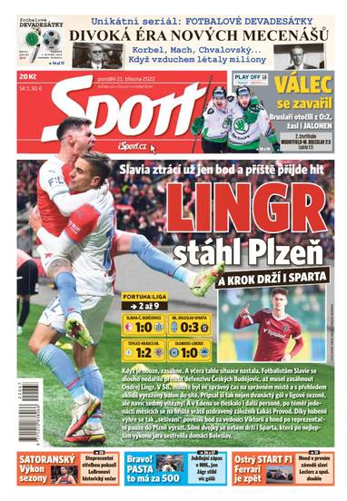 Sport - 21.3.2022 - CZECH NEWS CENTER a. s.