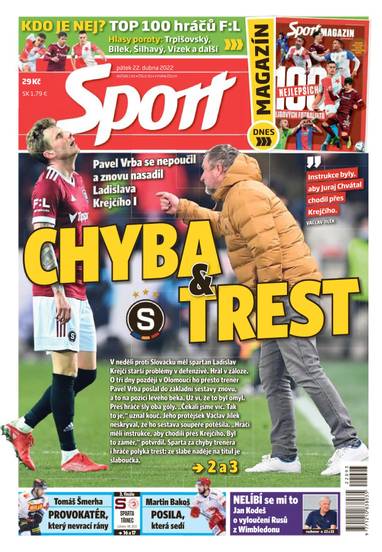 Sport - 22.4.2022 - CZECH NEWS CENTER a. s.