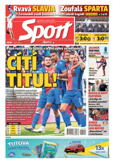 Sport - 9.5.2022 - CZECH NEWS CENTER a. s.