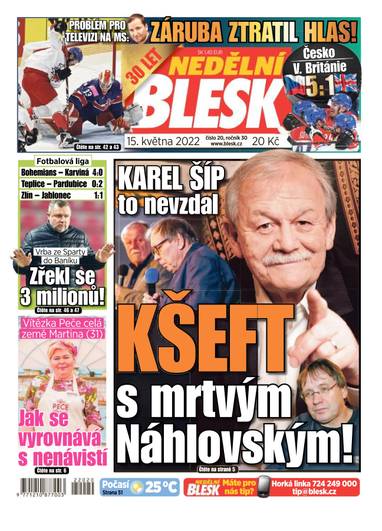 NEDĚLNÍ BLESK - 20/2022 - CZECH NEWS CENTER a. s.