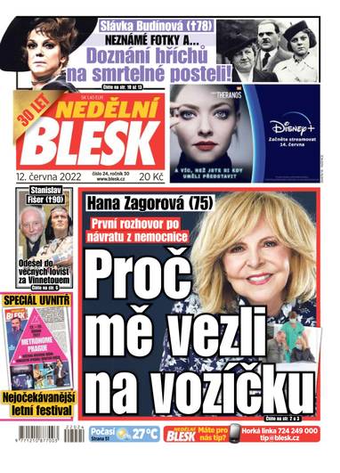 NEDĚLNÍ BLESK - 24/2022 - CZECH NEWS CENTER a. s.
