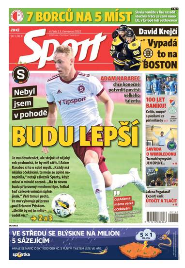 Sport - 13.7.2022 - CZECH NEWS CENTER a. s.