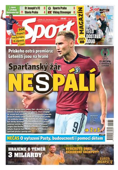 Sport - 22.7.2022 - CZECH NEWS CENTER a. s.