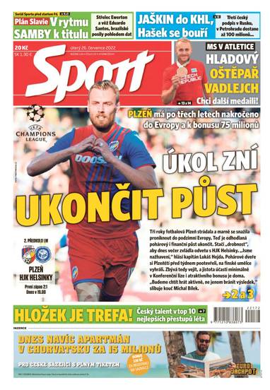 Sport - 26.7.2022 - CZECH NEWS CENTER a. s.