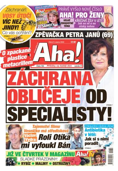 Aha! - 9.8.2022 - CZECH NEWS CENTER a. s.