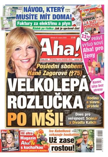 Aha! - 31.8.2022 - CZECH NEWS CENTER a. s.
