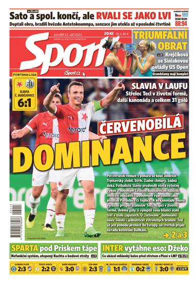 Sport - 12.9.2022 - CZECH NEWS CENTER a. s.