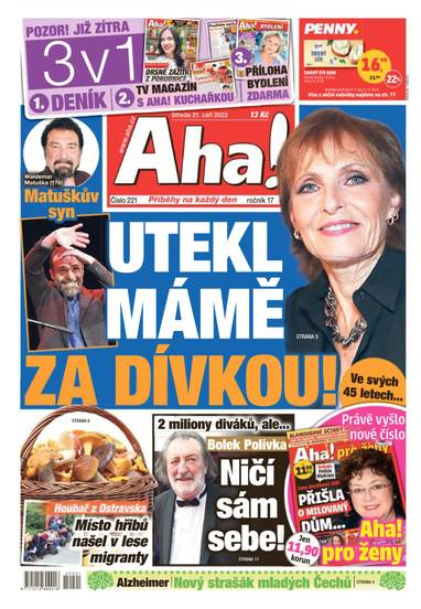 Aha! - 21.9.2022 - CZECH NEWS CENTER a. s.