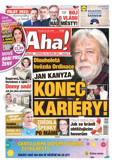 Aha! - 26.9.2022 - CZECH NEWS CENTER a. s.