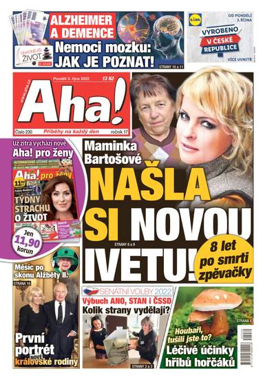 Aha! - 3.10.2022 - CZECH NEWS CENTER a. s.