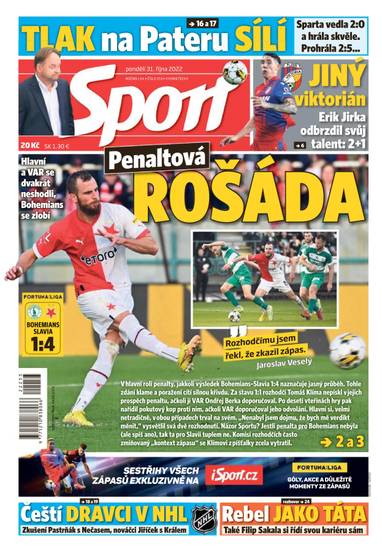 Sport - 31.10.2022 - CZECH NEWS CENTER a. s.