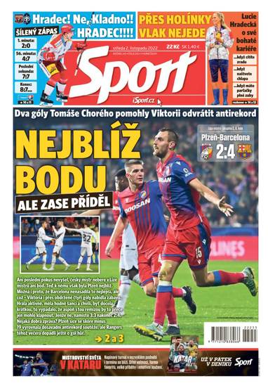 Sport - 2.11.2022 - CZECH NEWS CENTER a. s.