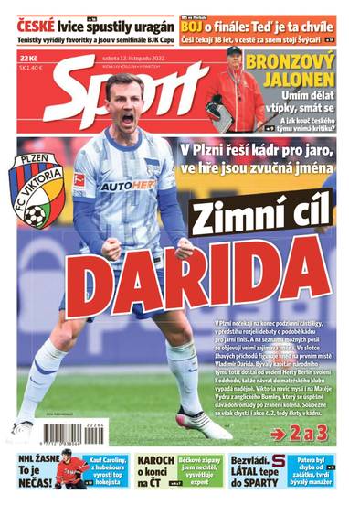 Sport - 12.11.2022 - CZECH NEWS CENTER a. s.