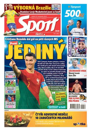 Sport - 25.11.2022 - CZECH NEWS CENTER a. s.