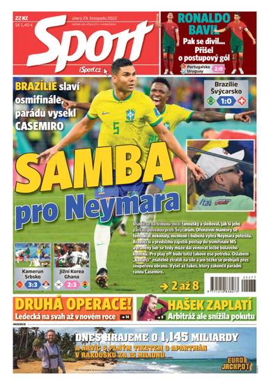 Sport - 29.11.2022 - CZECH NEWS CENTER a. s.