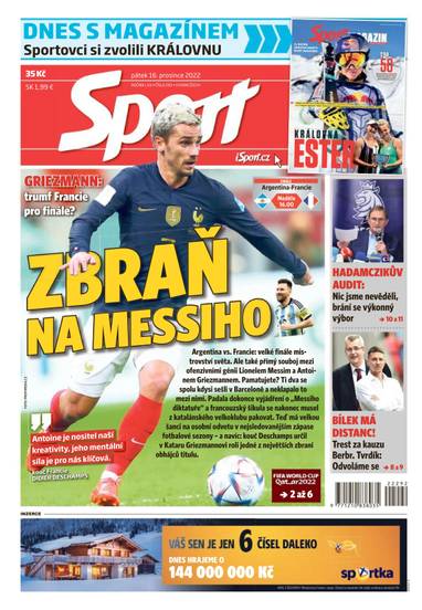 Sport - 16.12.2022 - CZECH NEWS CENTER a. s.