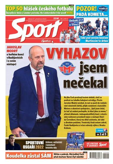 Sport - 27.12.2022 - CZECH NEWS CENTER a. s.