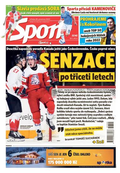 Sport - 28.12.2022 - CZECH NEWS CENTER a. s.