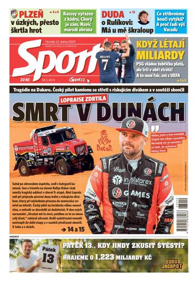 Sport - 12.1.2023 - CZECH NEWS CENTER a. s.