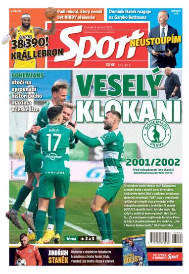 Sport - 9.2.2023 - CZECH NEWS CENTER a. s.