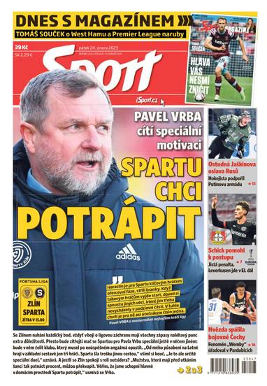 Sport - 24.2.2023 - CZECH NEWS CENTER a. s.
