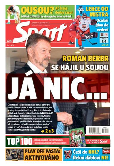 Sport - 19.4.2023 - CZECH NEWS CENTER a. s.