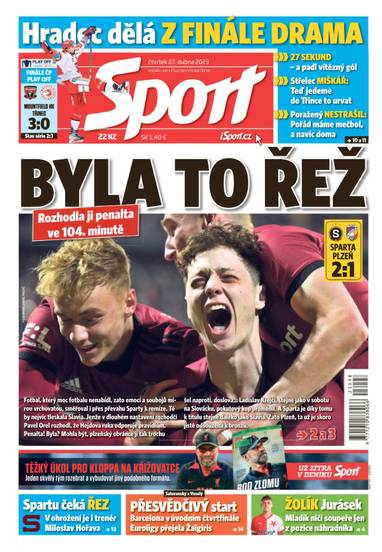 Sport - 27.4.2023 - CZECH NEWS CENTER a. s.