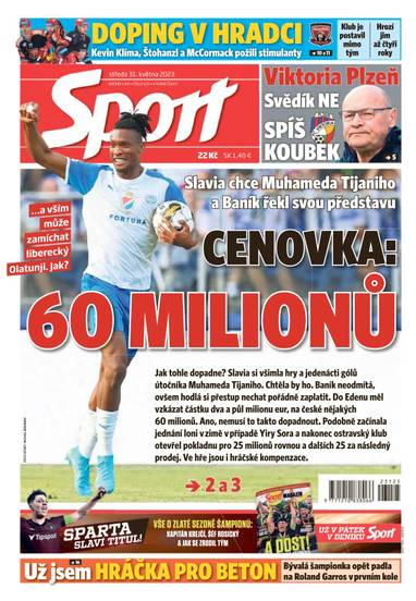 Sport - 31.5.2023 - CZECH NEWS CENTER a. s.