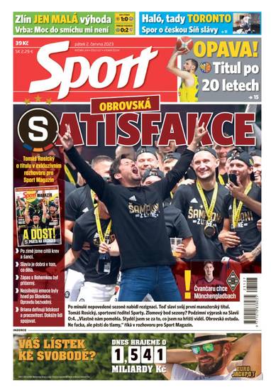 Sport - 2.6.2023 - CZECH NEWS CENTER a. s.