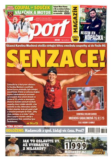 Sport - 9.6.2023 - CZECH NEWS CENTER a. s.
