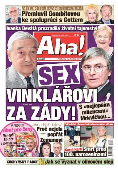 Aha! - 30.9.2023 - CZECH NEWS CENTER a. s.