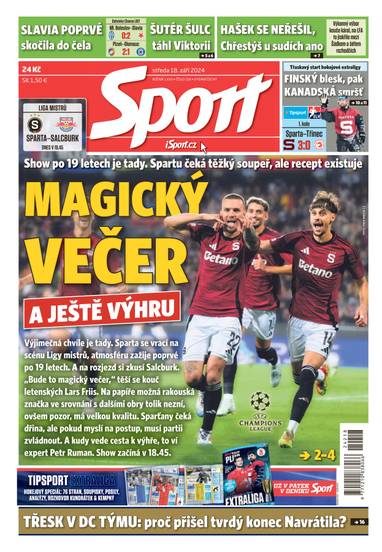 Sport - 18.9.2024 - CZECH NEWS CENTER a. s.