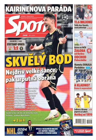 Sport - 2.10.2024 - CZECH NEWS CENTER a. s.