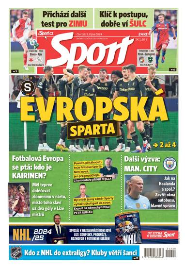 Sport - 3.10.2024 - CZECH NEWS CENTER a. s.