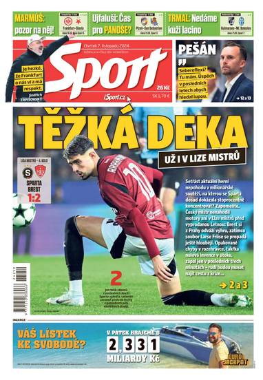 Sport - 7.11.2024 - CZECH NEWS CENTER a. s.