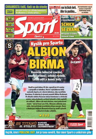 Sport - 5.12.2024 - CZECH NEWS CENTER a. s.