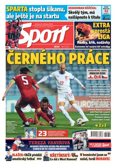 Sport - 26.3.2025 - CZECH NEWS CENTER a. s.