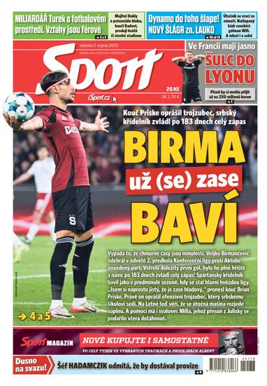 Sport - 2.8.2025 - CZECH NEWS CENTER a. s.