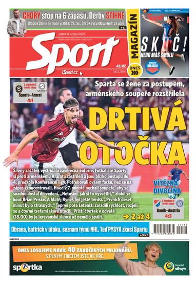 Sport - 8.8.2025 - CZECH NEWS CENTER a. s.