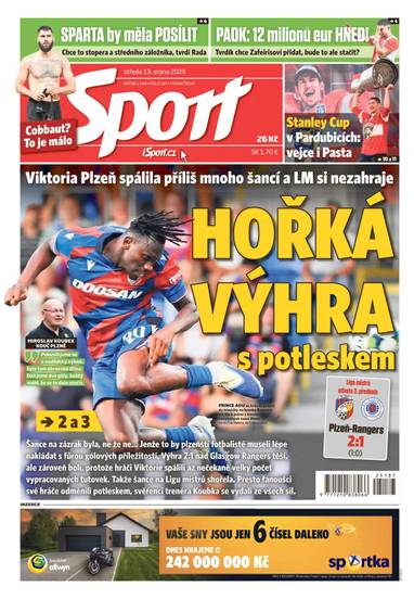 Sport - 13.8.2025 - CZECH NEWS CENTER a. s.