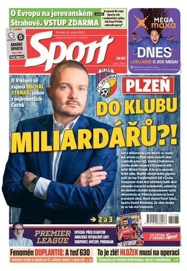 Sport - 14.8.2025 - CZECH NEWS CENTER a. s.