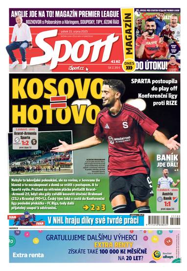 Sport - 15.8.2025 - CZECH NEWS CENTER a. s.