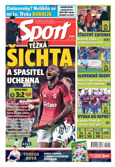 Sport - 25.8.2025 - CZECH NEWS CENTER a. s.