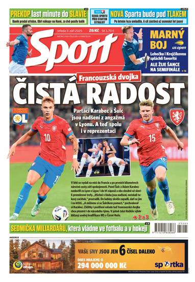Sport - 3.9.2025 - CZECH NEWS CENTER a. s.