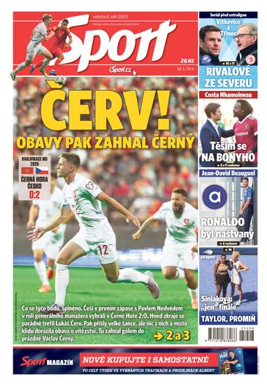 Sport - 6.9.2025 - CZECH NEWS CENTER a. s.
